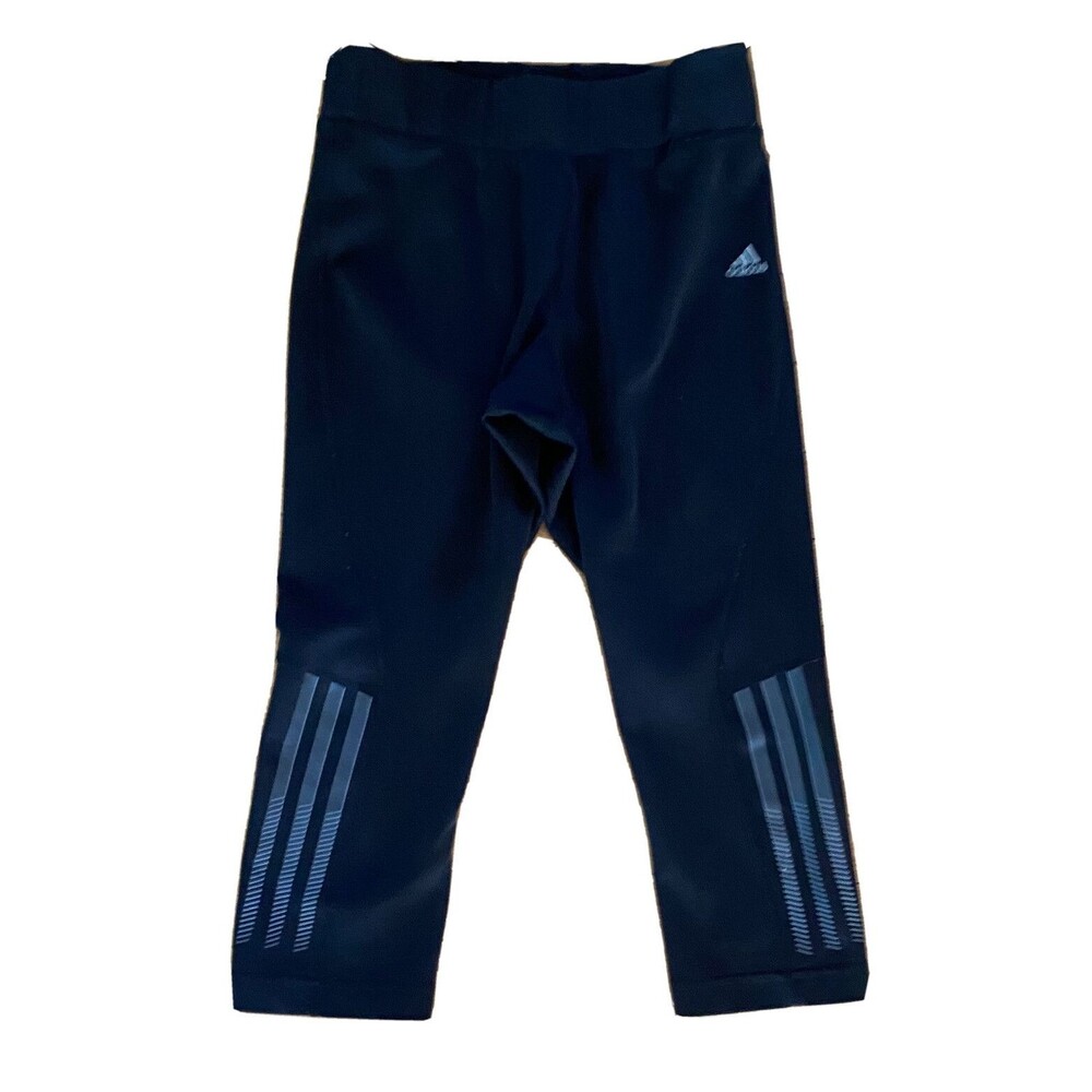 Adidas ClimaLite Women XS Black Crop Leggings Performance Running Training Tight